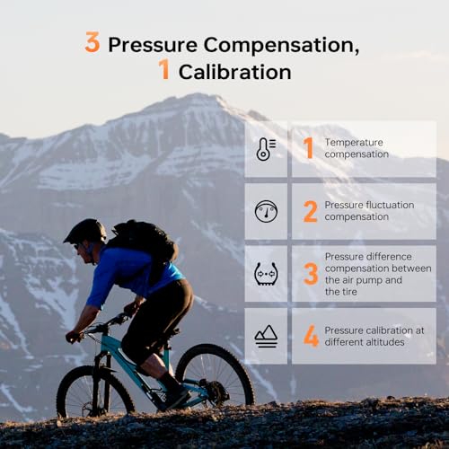 AIRBANK Waterproof Mini Bike Pump with Gauge, 120 PSI Portable Tire Inflator