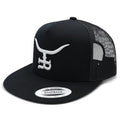 Black Variation: Silver Bullet Western Trucker Hat - High Profile Mesh Back, Adjustable