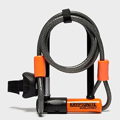 Bicycle U-Lock with 4 ft KryptoFlex Double Loop Cable - Black/Orange