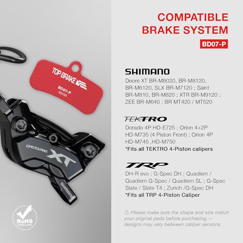 Red MTB Brake Pads for Shimano Tektro Tektro TRP All Mountain Downhill Trail