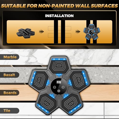 LOLBOX Black Wall Mounted Bluetooth Music Boxing Machine with Gloves