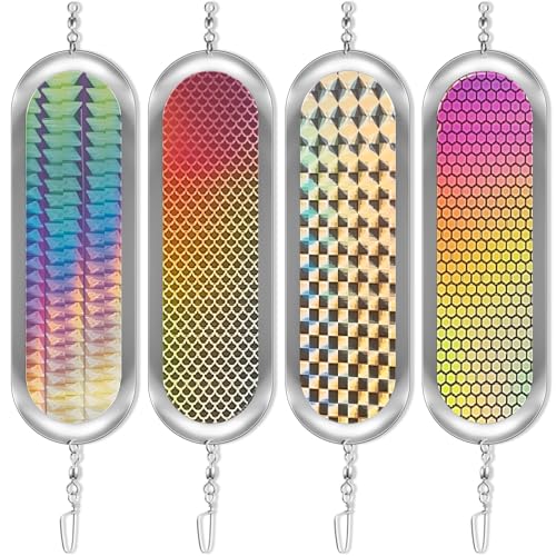 11 Inch Salmon Flasher with Rotating Motion - Classic Color, 4 Pack