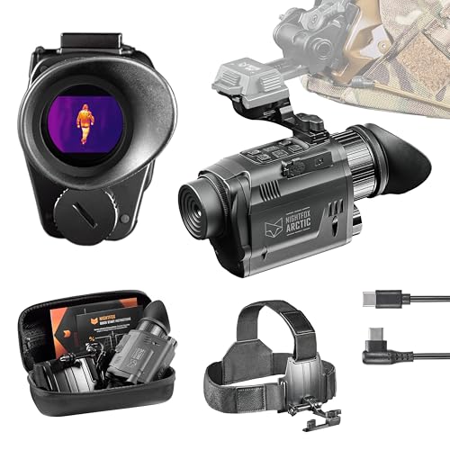 Thermal Night Vision Monocular Head-Mounted with 180m Range & 9H Battery