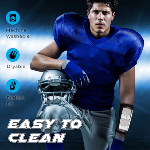 Pro Athletics Youth Black QB Playbook Wristband 3 Compartments Football & Sports