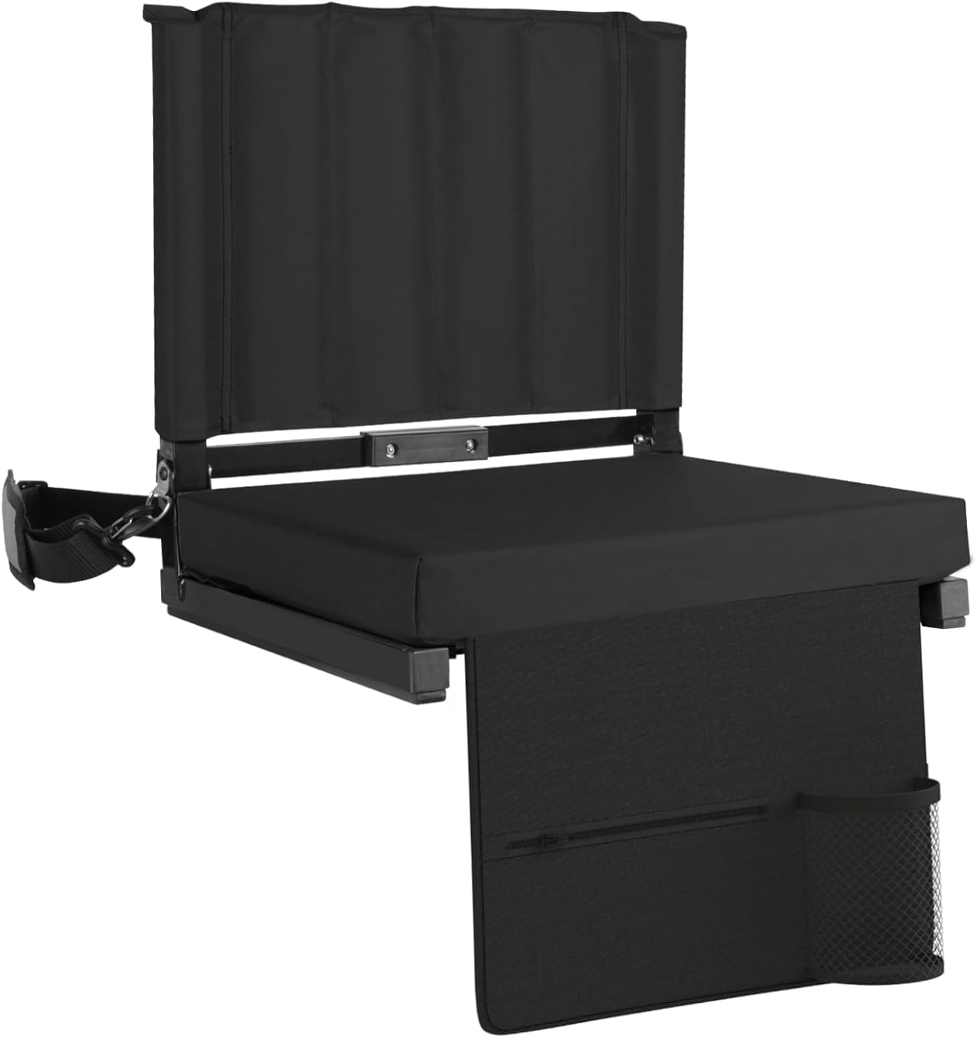 Regine Switzerland Stadium Seats - Portable Bleacher Chairs with Back Support & Comfy Cushion | Black