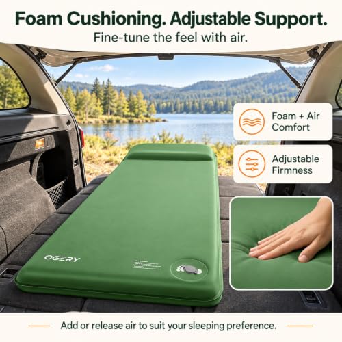 OGERY Self-Inflating Memory Foam Sleeping Pad - 3 Inch Camping Mattress