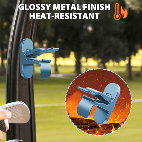 Magnetic Golf Club Accessory Holder Clip with Metal Pads - One-Handed Mount