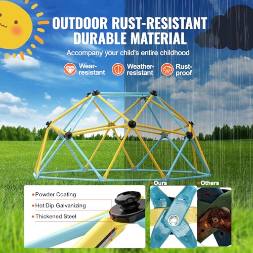 VEVOR 6FT Geometric Climbing Dome for Kids - Indoor & Outdoor Playground Equipment