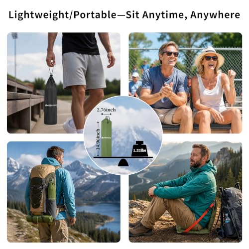 Inflatable Folding Seat with Back Support - Green 2 Pack Portable Camping Chair