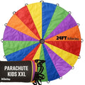 Activejoy 24FT Rainbow Parachute for Kids with 24 Handles - Outdoor Group Play Toy