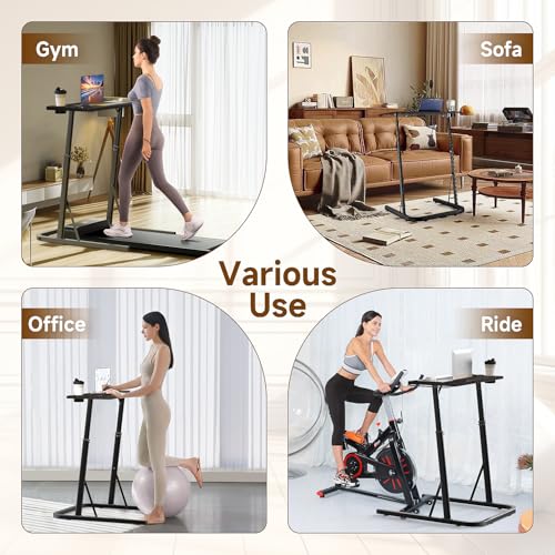 VTORY Black Adjustable Height Standing Desk for Treadmill Walking & Cycling