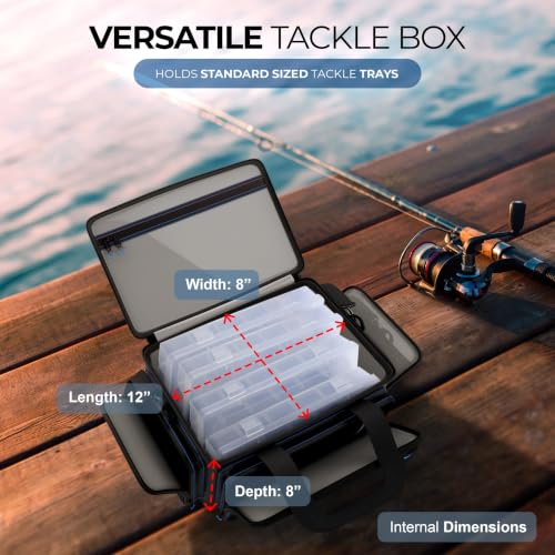 Small Saltwater Fishing Tackle Bag Water Resistant PVC with Removable Dividers
