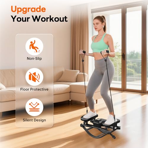 HXD-ERGO Rock Stepper with Resistance Bands, Low-Impact Home Fitness