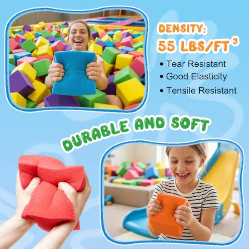 CUKBLESS 40 pcs Soft Foam Pit Blocks - 5.9x5.9x5.9 Inches, Flame Retardant