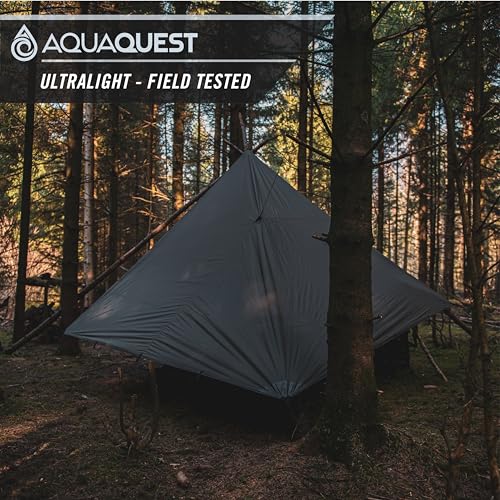 Ultralight Waterproof Camping Tarp - 10x10 ft Olive Drab Rain Fly with Seam Tape