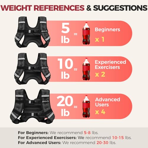 BAGAIL Women’s 30Lb Weighted Vest for Running & Training Black - Even Weight Distribution & Reflective Stripes