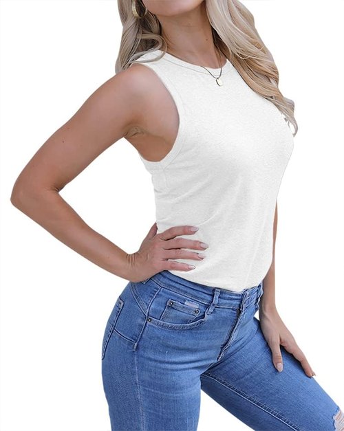Langwyqu Women's Tank Tops - Casual Sleeveless Crewneck Tees for Summer | Loose Fit, Comfortable Style