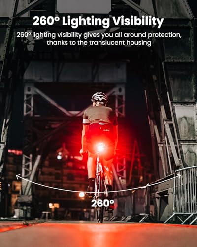 Rechargeable Bike Light Set with 1200LM Headlight & 150LM Taillight for Night Cycling