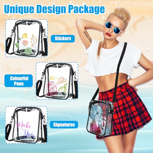 Cunno Clear Crossbody Bag for Stadium Events - Black & Gray, 20x