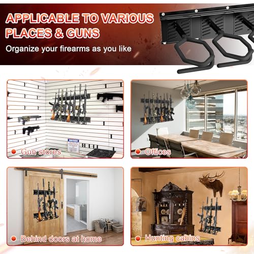 8-Slot Heavy Duty Wall Gun Rack for Rifles & Shotguns - Secure Display