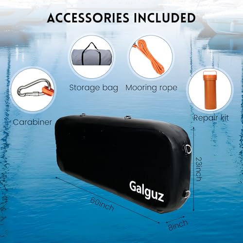 Galguz Heavy-Duty Inflatable Square Boat Fenders W23*L60 IN Dock Bumpers