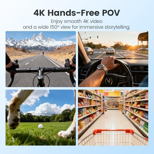 4K Action Camera with 64GB Waterproof POV Sport Cam 20MP Stabilization