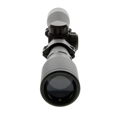 TRUGLO BUCKLINE Tactical Hunting Shooting Durable Waterproof Fogproof 1" Aluminum Tube Riflescope with 3/8" Rimfire Dovetail Mount Rings & Elastic Lens Covers Included, 4 x 32mm, Duplex Reticle