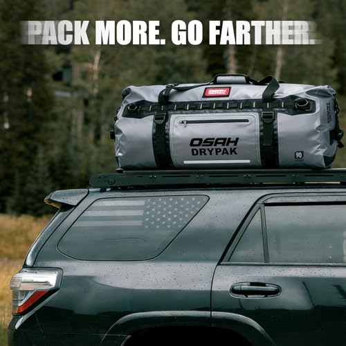 OSAH DRYPAK Waterproof Roll-Top Duffel Bag Grey 90L Heavy Duty Outdoor Travel Bag