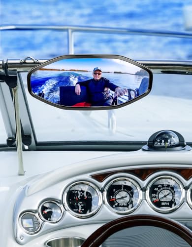 KEMIMOTO 14x7 Marine Rear View Mirror for Boat, Universal Watercraft Tow Mirror