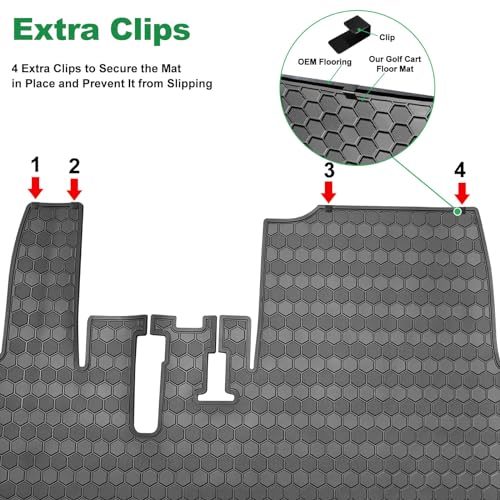 LEAPGOMAX Black Golf Cart Floor Mat for Yamaha G29 Drive & Adventurer 2007-2016