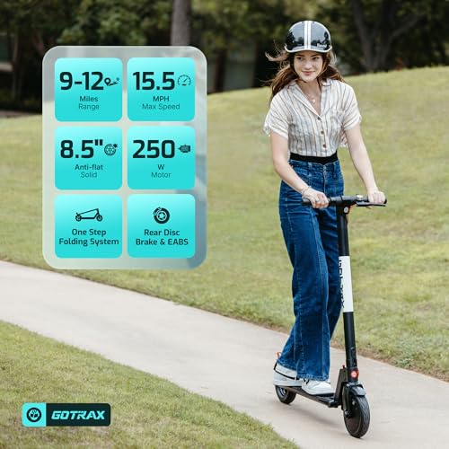 Gotrax GXL V2 Electric Scooter for Adults - Matt Black, 8.5" Tires, 12 Mile Range, 15.5 MPH, Foldable, 250W