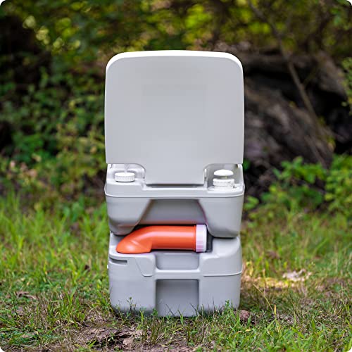 Alpcour 5.8 Gallon Portable Toilet with Pump Flush for Camping & RV