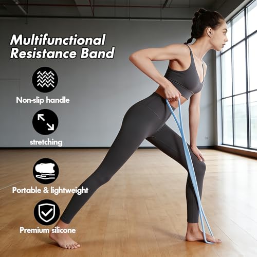 Figure 8 Resistance Bands Set with Handles, 15lb Purple & 25lb Blue for Home Gym Yoga & Therapy