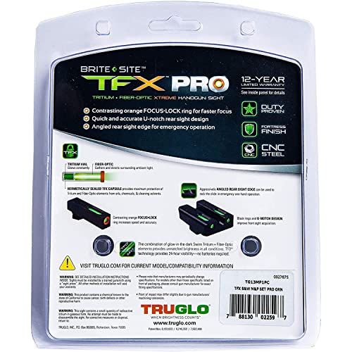 Truglo TFX PRO Handgun Sight for Smith & Wesson M&P - Glowing Night & Combat Sight