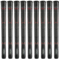 Golf Grip Set - 9 Pack Standard Size Shock Absorbing Black and Red