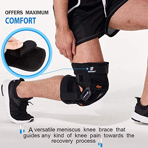 Heavy Duty Hinged Knee Brace for Men & Women - Supports Meniscus, ACL, MCL, Pain Relief, Black / M