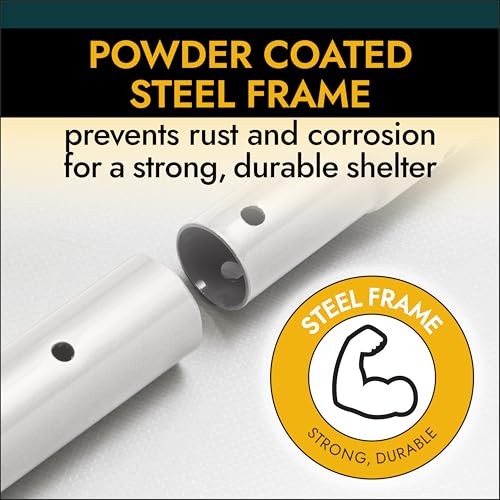 4-Leg 10x10ft Canopy Tent - Waterproof Sun Shade with Steel Frame, White