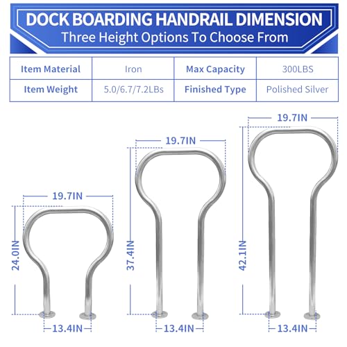 Yeezoo 37.4-Inch Boat Dock Handrail Safety Grab Bar for Marina & Decks