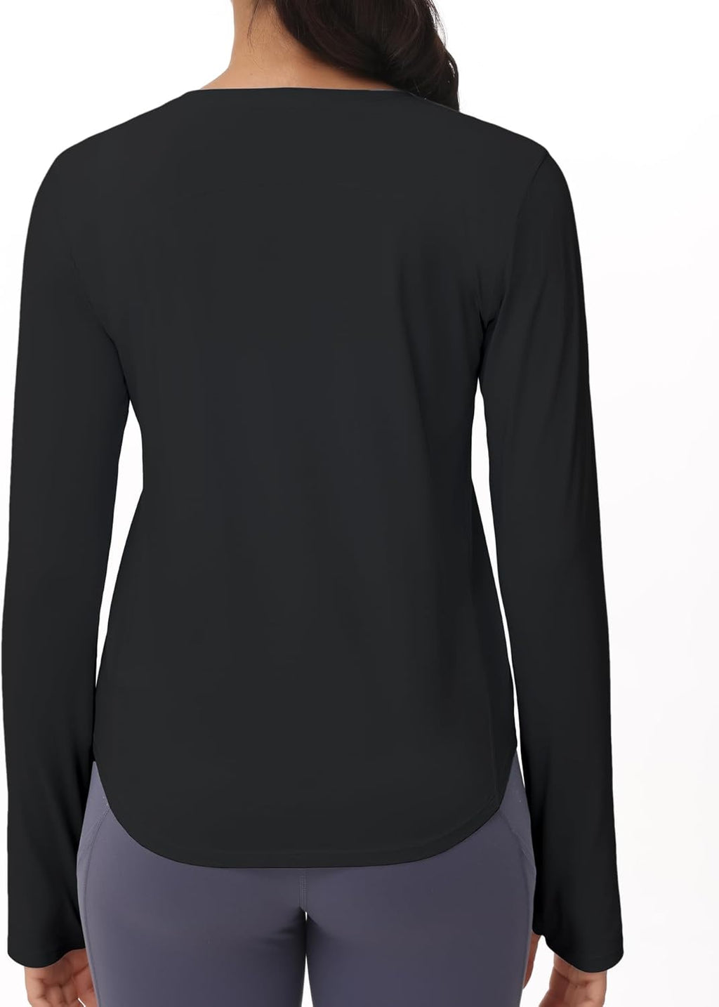 The Gym People Women's Long Sleeve Workout Shirt - Athletic Crewneck Hiking Top with Thumb Hole