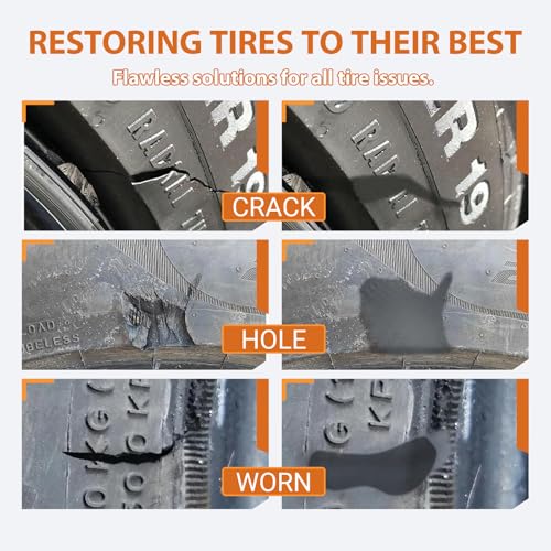 Tire Repair Glue Kit 100ml for Sidewall Punctures and Leaks - Black Rubber Cement