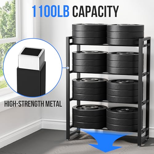 4-Tier Dumbbell Rack for Home Gym, Heavy Duty Weight Storage Stand