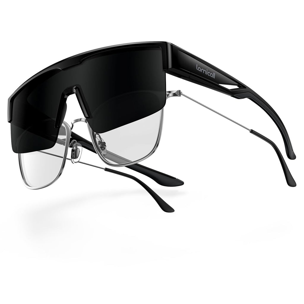 Lamicall Polarized Fit Over Glasses Sunglasses - UV400 Protection for Men Women, Oversized Sun Glasses for Driving Cycling Golf Fishing