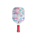 Youth Fiberglass Pickleball Paddles with Cushion Comfort - Shimmery Mermaid Design Pickleball Paddle Cushion Grip with Polypropylene Honeycomb Core, Lightweight Kids Paddles with Paddle Cover
