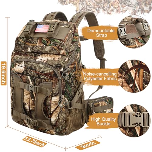 Men's Camo Hunting Backpack with Rifle & Bow Carry - Stealth Reed Camouflage