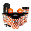 Mini Yard Pong and Basketball Game Set with 12 Buckets, 2 Balls, Carrying Bag & Pump