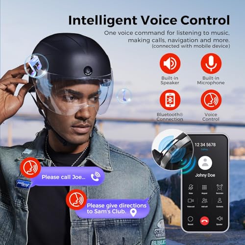Smart Bike Helmet with Dual HD Cameras, Bluetooth App Control, Waterproof