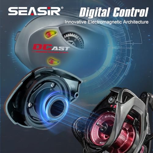 SEASIR Left Hand Baitcasting Reel with Digital Braking System, Ultralight Fishing Reel