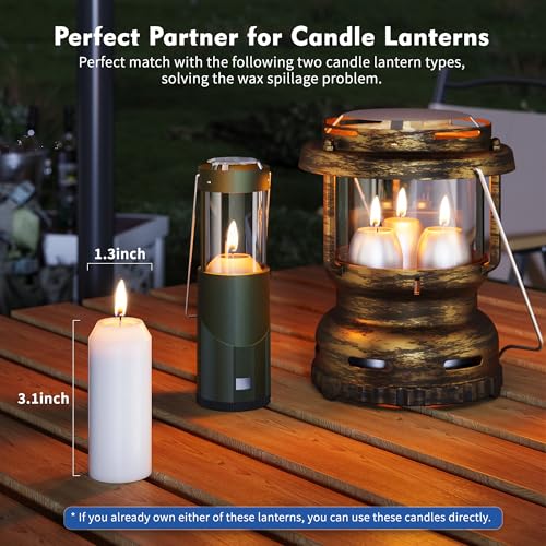 10 Pack Emergency Candles for Power Outages White Unscented 3 Inch Notch-Head