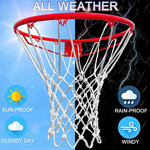 10 Pcs Heavy Duty Outdoor Basketball Nets - All Weather, Anti-Whip, Standard 12 Loops