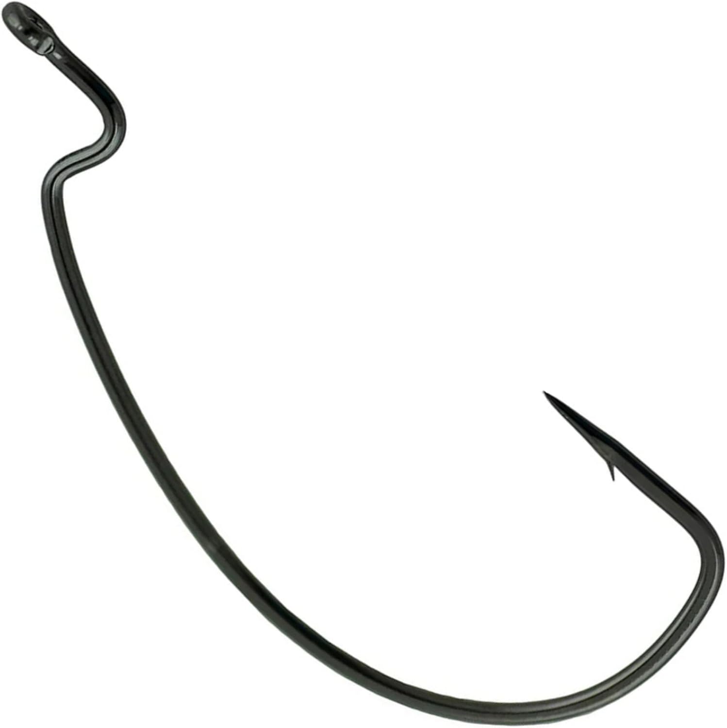 Reaction Tackle Offset EWG Worm Hooks - Super Strong Wide Gap for Texas Rig Soft Plastics | 25 Pack